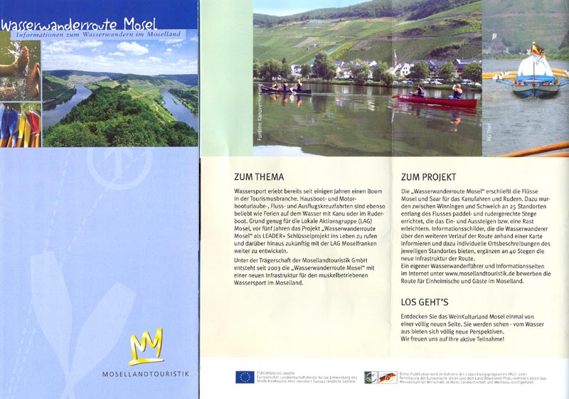 Faltblatt Wasserwanderroute Mosel